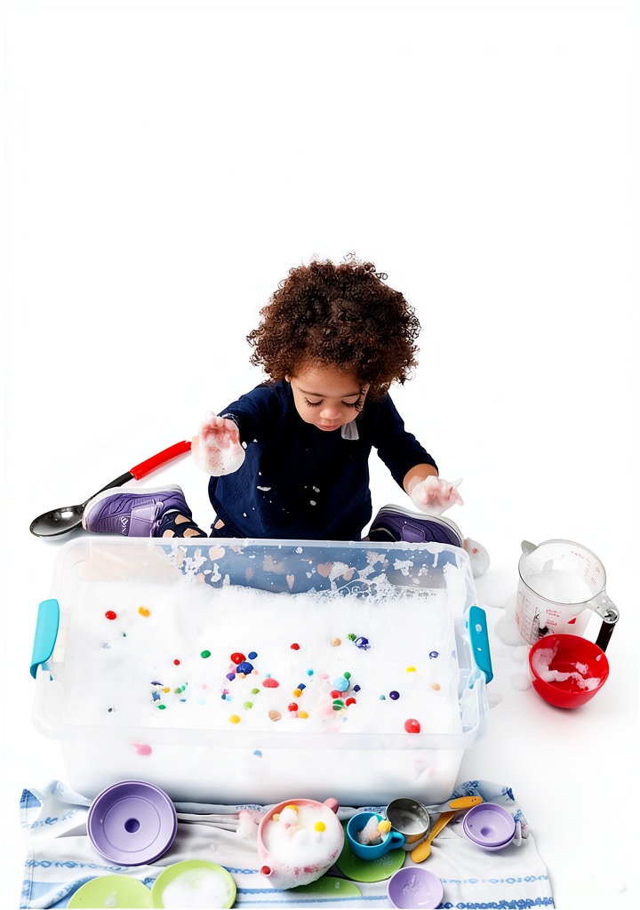 Baby activity book opened on a tablet screen showing colorful craft pages