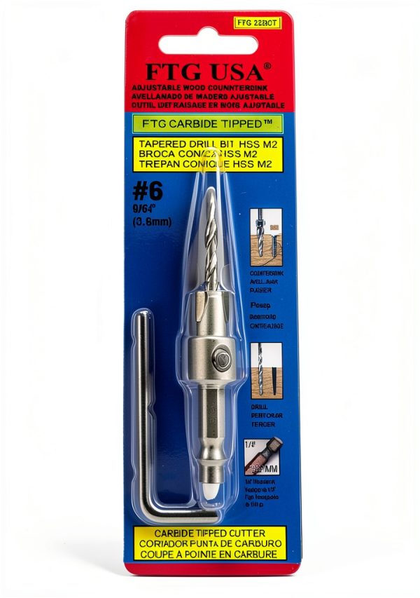 FTG USA Carbide Tipped Countersink Drill Bits Woodworking-4