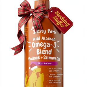 Zesty Paws Salmon Oil Omega 3 Dog Cat Skin Coat Supplement-0