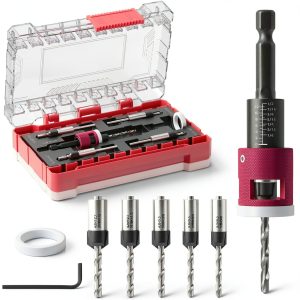 Countersink Drill Bit Set BURMONG 5‑Piece Steel Set-0