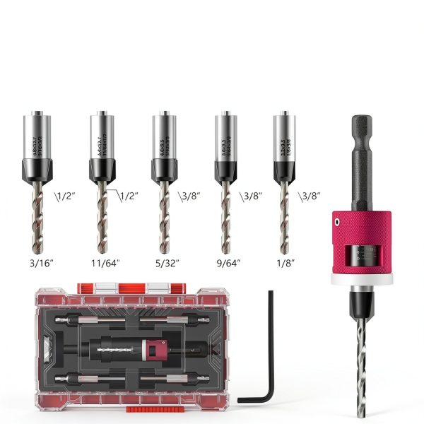 Countersink Drill Bit Set BURMONG 5‑Piece Steel Set-1