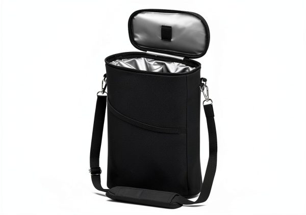 Wine Cooler Bag 2‑Bottle Insulated Tote with Handle – Bruwaa Black-3