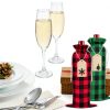 Christmas Wine Bag DULEFUN 12pcs Set Buffalo Plaid Reusable Burlap-3