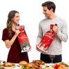 Yahpetes Christmas Wine Bottle Bag 2Pcs Xmas Gift Bags Santa Clause, Snowman Red Wine Bottle Cover Bags with Drawstring for Christmas Party Decorations-5