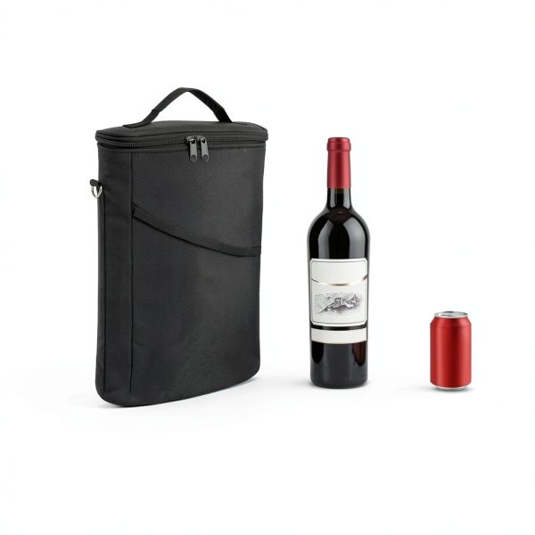 Wine Cooler Bag 2‑Bottle Insulated Tote with Handle – Bruwaa Black-1