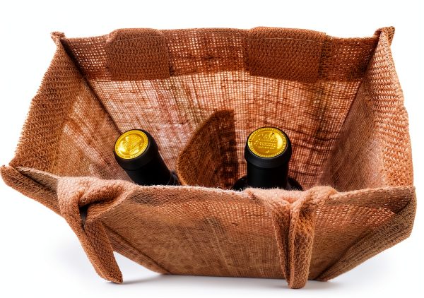 Jute Burlap 2 Bottle Wine Gift Tote Bags with Soft Cotton Handles Reusable for Wedding, Parties,Birthdays-3