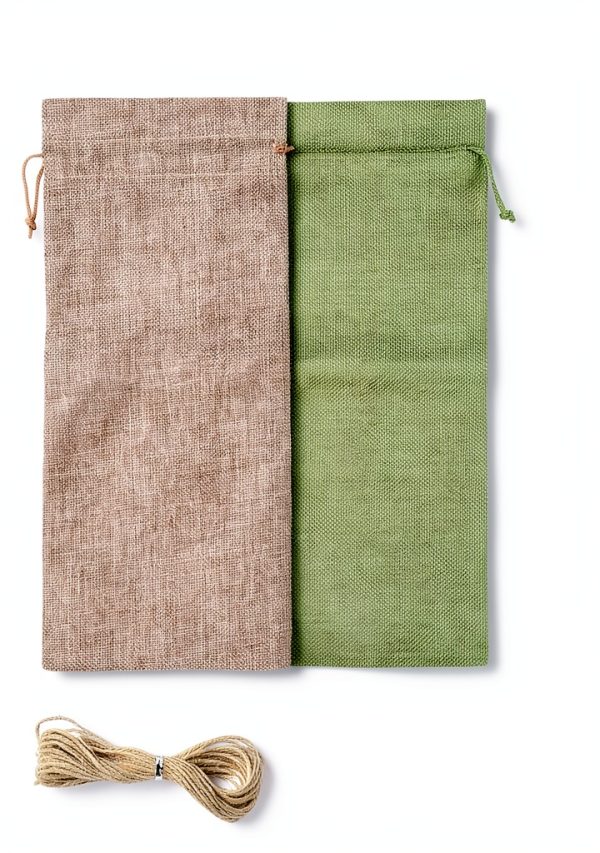 Burlap Wine Gift Bags DIYASY 12pcs with Snowflake Tags & Jute Twine-3