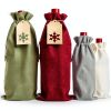 Burlap Wine Gift Bags DIYASY 12pcs with Snowflake Tags & Jute Twine-6