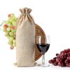 HRX Package 10pcs Burlap Wine Bags for 1.5L Magnum Bottles, Hessian Cloth Glass Liquor Bottle Bags Covers for Christmas Wedding Party-5