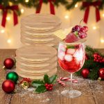Mumufy 8 Pcs Wine Glass Charcuterie Topper Bamboo Round Mini Charcuterie Boards Dual Use Cups Topper Plates for Family Gatherings Bars Restaurants (4'')-0
