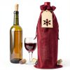 Burlap Wine Gift Bags DIYASY 12pcs with Snowflake Tags & Jute Twine-4