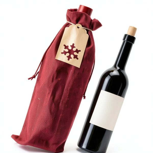 Burlap Wine Gift Bags DIYASY 12pcs with Snowflake Tags & Jute Twine-2