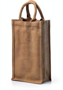 Jute Burlap 2 Bottle Wine Gift Tote Bags with Soft Cotton Handles Reusable for Wedding, Parties,Birthdays-0