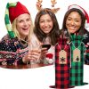 Christmas Wine Bag DULEFUN 12pcs Set Buffalo Plaid Reusable Burlap-6