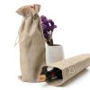 HRX Package 10pcs Burlap Wine Bags for 1.5L Magnum Bottles, Hessian Cloth Glass Liquor Bottle Bags Covers for Christmas Wedding Party-6
