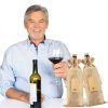 Burlap Wine Bags Homum 12 Piece Set with Gift Tags and Drawstring-6