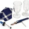 Wine Bag ALLCAMP Insulated Cooler with Glasses Opener Blue 1 Bottle-5