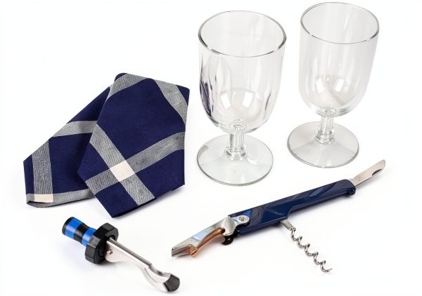 Wine Bag ALLCAMP Insulated Cooler with Glasses Opener Blue 1 Bottle-5