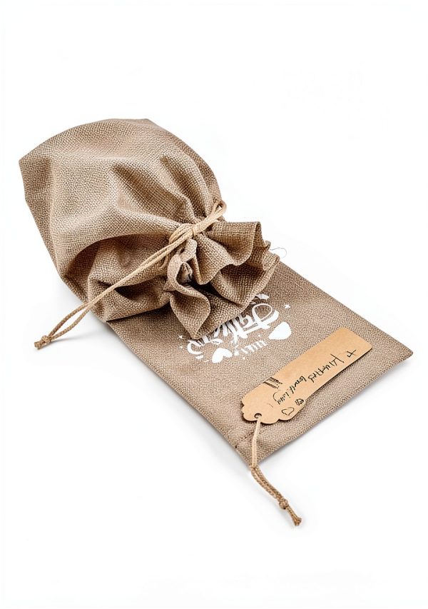 Burlap Wine Bags Homum 12 Piece Set with Gift Tags and Drawstring-3