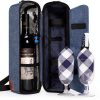Wine Bag ALLCAMP Insulated Cooler with Glasses Opener Blue 1 Bottle-0