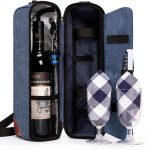 Wine Bag ALLCAMP Insulated Cooler with Glasses Opener Blue 1 Bottle-0