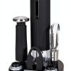 Wine Gift Set Ivation Opener Aerator Vacuum Preserver Matt Black-0