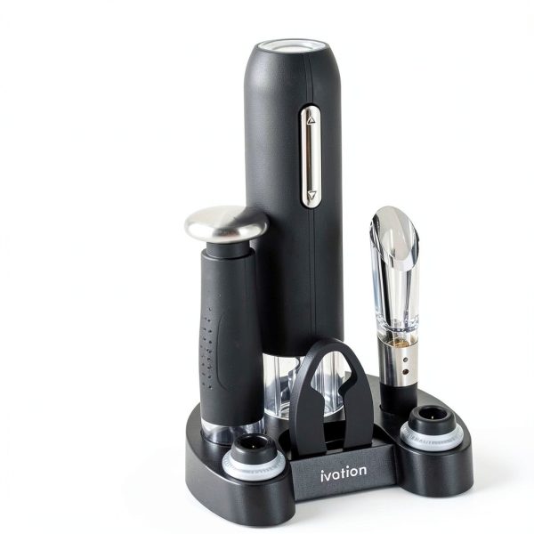 Wine Gift Set Ivation Opener Aerator Vacuum Preserver Matt Black-4