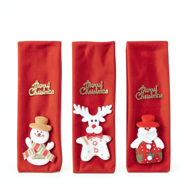 Christmas Wine Bottle Gift Bags hexiaoxiao 3pcs Santa Snowman Elk-1