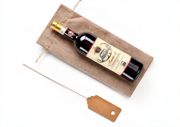Burlap Wine Bags Homum 12 Piece Set with Gift Tags and Drawstring-1